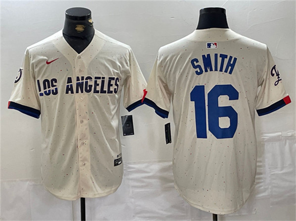 Los Angeles Dodgers #16 Will Smith Cream Stitched Jersey